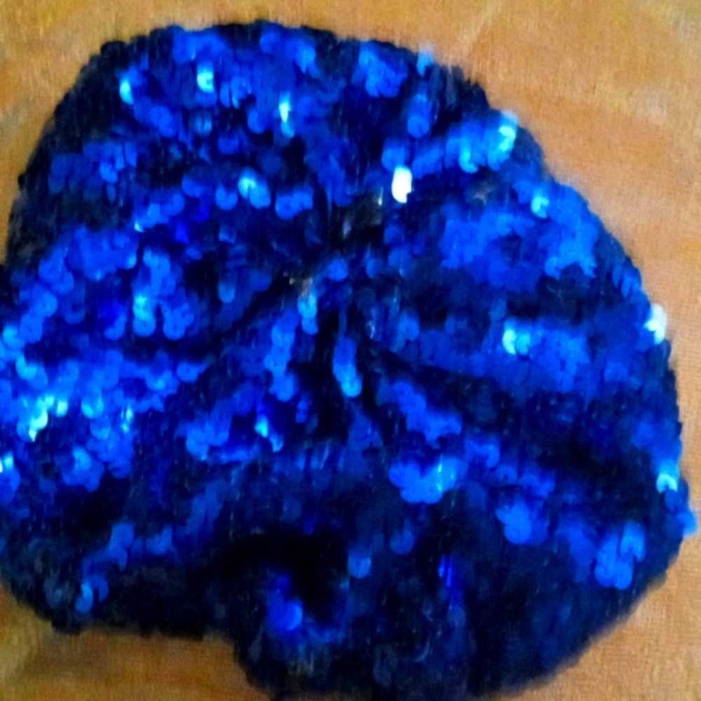 Ladies blue sequin roaring 1920's cap